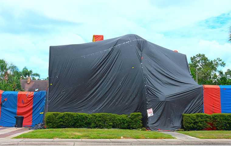 a large fumigation tent